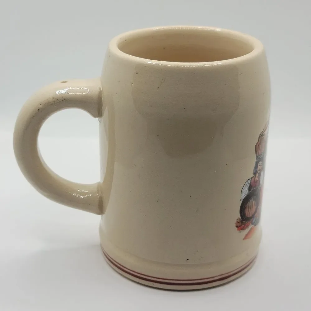 Vtg German Stoneware Beer Stein Pub Drinking Men